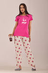 Sweet Moon Knit Cotton Pyjama Set - Cream Darkpink  — thumbnail 1